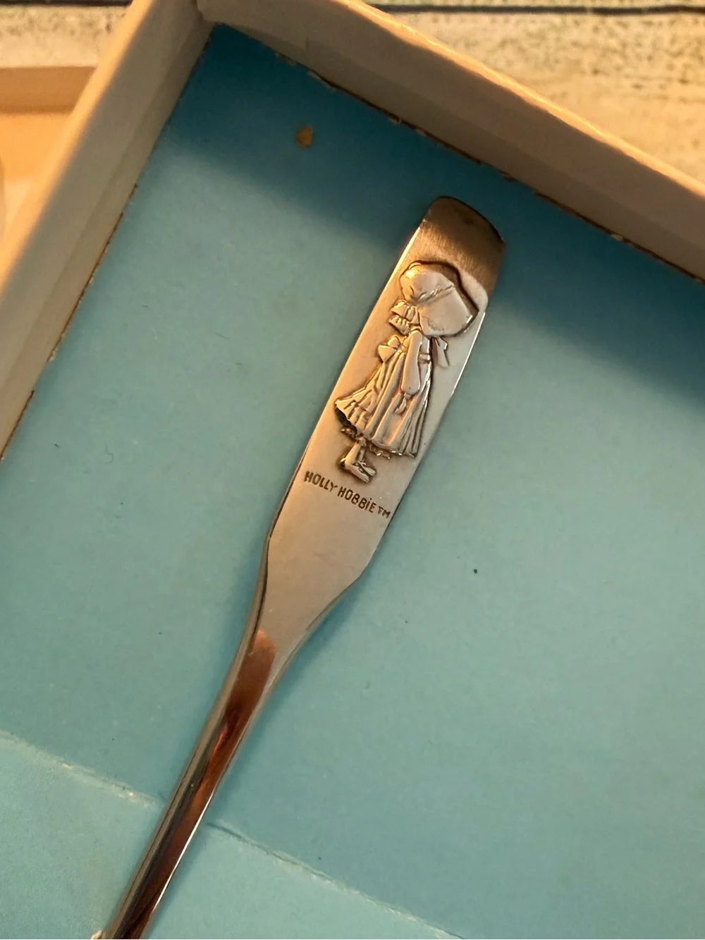 1970’s vintage new in box Oneida Holly Hobbie silver spoon. Collector/ trinket.